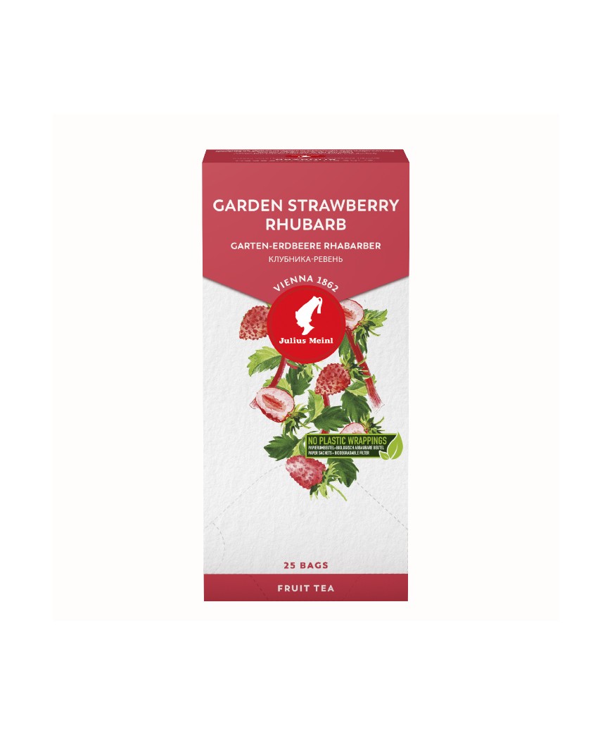 Vaisinė arbata su braškėmis ir rabarbarais Julius Meinl Garden Strawberry Rhubarb, 25 vnt.