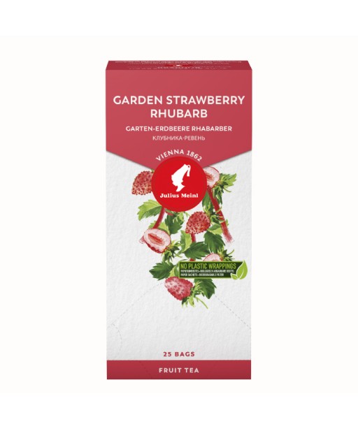 Vaisinė arbata su braškėmis ir rabarbarais Julius Meinl Garden Strawberry Rhubarb, 25 vnt.