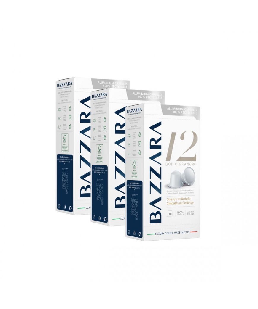 Bazzara Dodicigrancru® kavos kapsulės Nespresso® aparatams, 3 x 10 vnt
