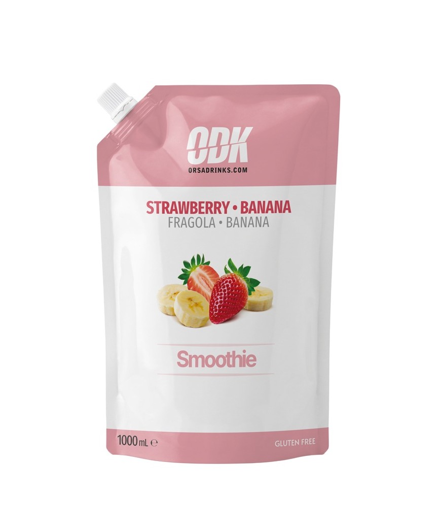 ODK Strawberry Banana Smoothie glotnutis braškių ir bananų, 1000 ml