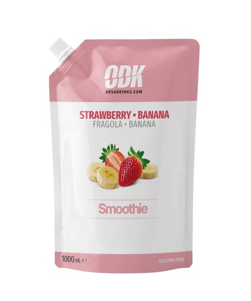 ODK Strawberry Banana Smoothie glotnutis braškių ir bananų, 1000 ml