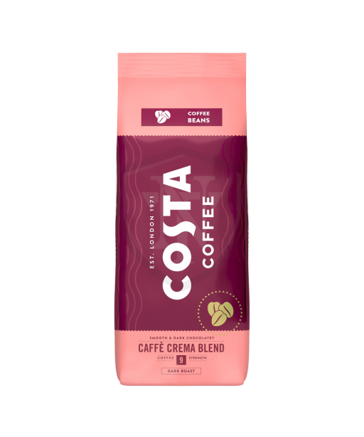 Costa Coffee Caffe Crema Blend kavos pupelės, 1 kg.