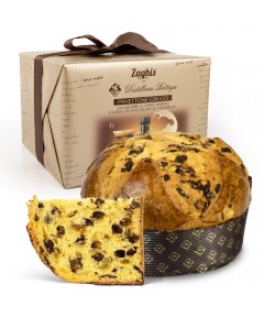 Panettone pyragas su Bottega Gin-Co kavos ir ženšenio likeriu bei karamelizuoto šokolado drožlėmis, 800 g