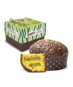 Panettone pyragas Dubai Chocolate Style su pistacijų kremu ir šokolado glazūra Zaghis La Duchessa, 800 g