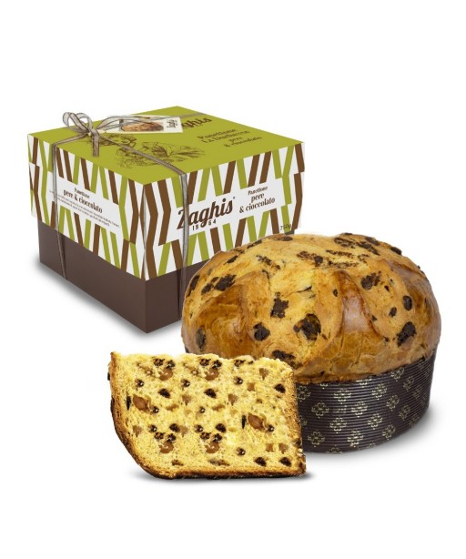 Panettone su kriaušėmis ir juoduoju šokoladu Zaghis La Duchessa pere e cioccolato, 750 g