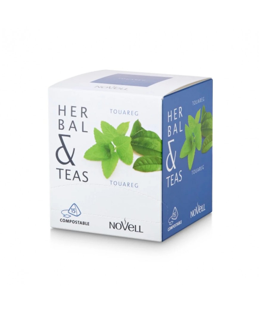 Novell Herbal & Teas Toureg gaivi žalioji arbata su mėtomis, 15 vnt. piramidžių