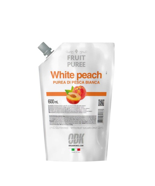 Balto persiko vaisių tyrė Orsa Drinks "ODK White Peach 100% Fruit Puree", 600 ml