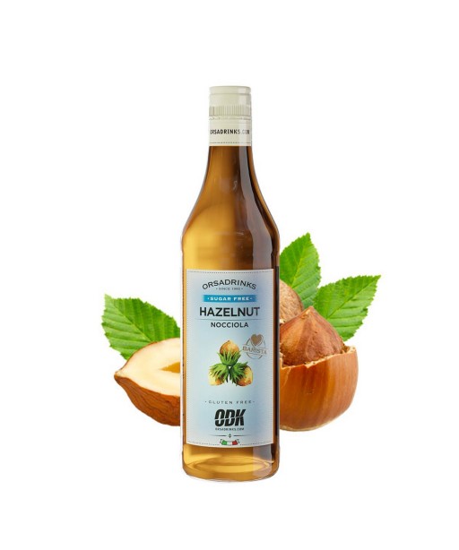 Sirupas kavai becukris lazdyno riešutų skonio  Orsa Drinks "Hazelnut Sugar Free", 750 ml