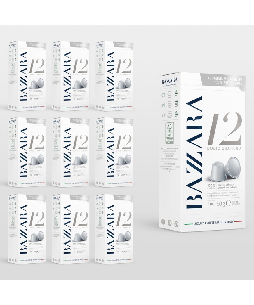 Kavos kapsulės Nespresso® "Bazzara Dodicigrancru", 10 x 10 vnt