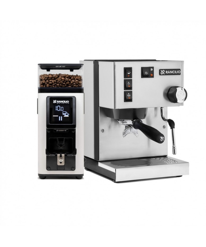 Rancilio Silvia E V6 pusiau automatinis kavos aparatas + Rancilio Stile kavamalė - balta